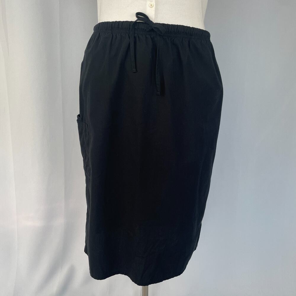Y2K Cherokee Workwear Skirt Size XL Black Solid Midi Utility Casual Gorp Vtg 90s